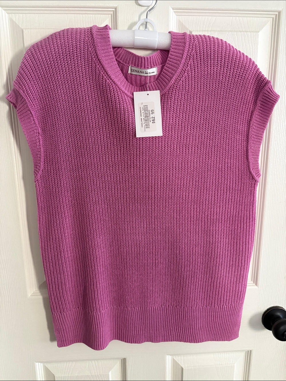 Zenana Outfitters Bubblegum Pink Sleeveless V-Neck Knit Vest